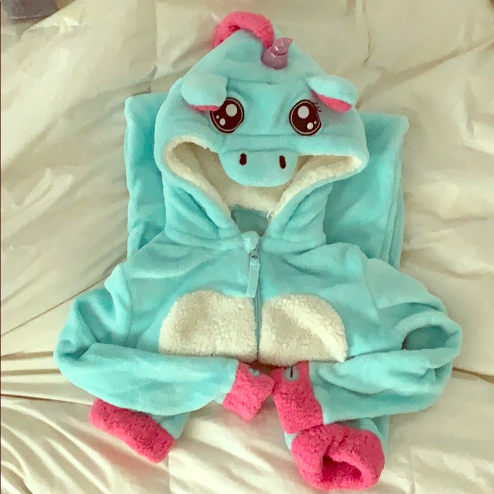 BeGummy Unicorn Onesie new without tags girls 7/8